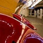 Red Chairs in Paris Metro