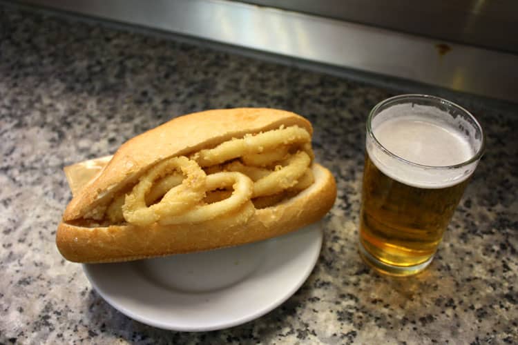 Madrid Food Specialty Bocadillo de calamares Madrid Food Specialty Bocadillo de calamares
