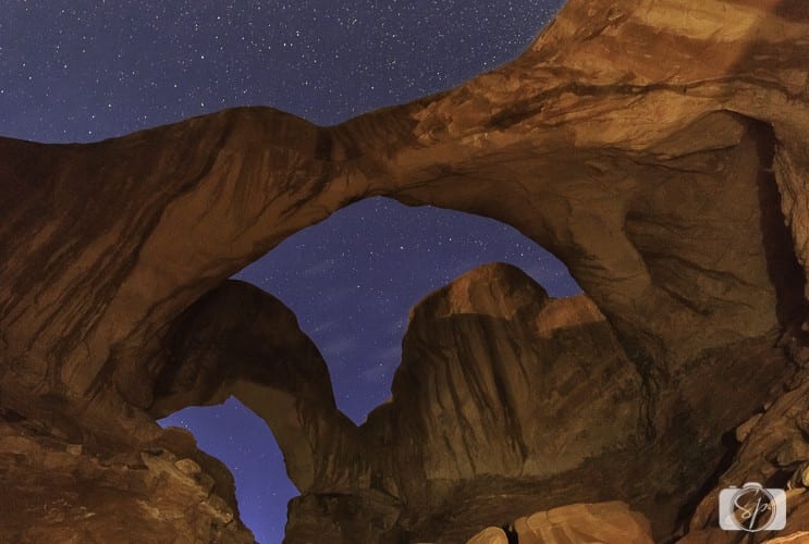 arches national park double arches night arches national park double arches night