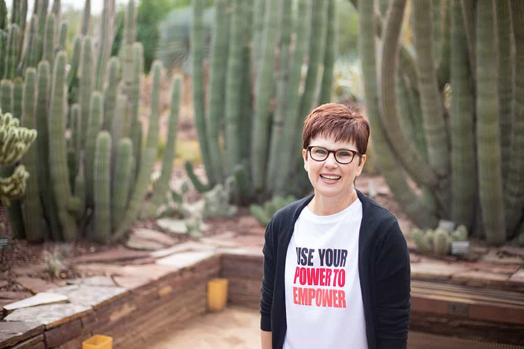 Andi with Cactus_ bookstore_Cactus Fox Photography
