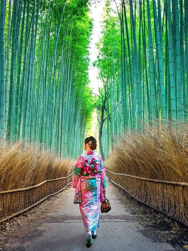 Wearing kimono in Kyoto