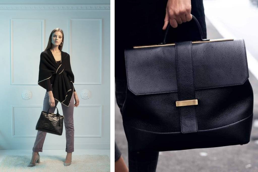 Top handle bag i svart Fra Mirta 