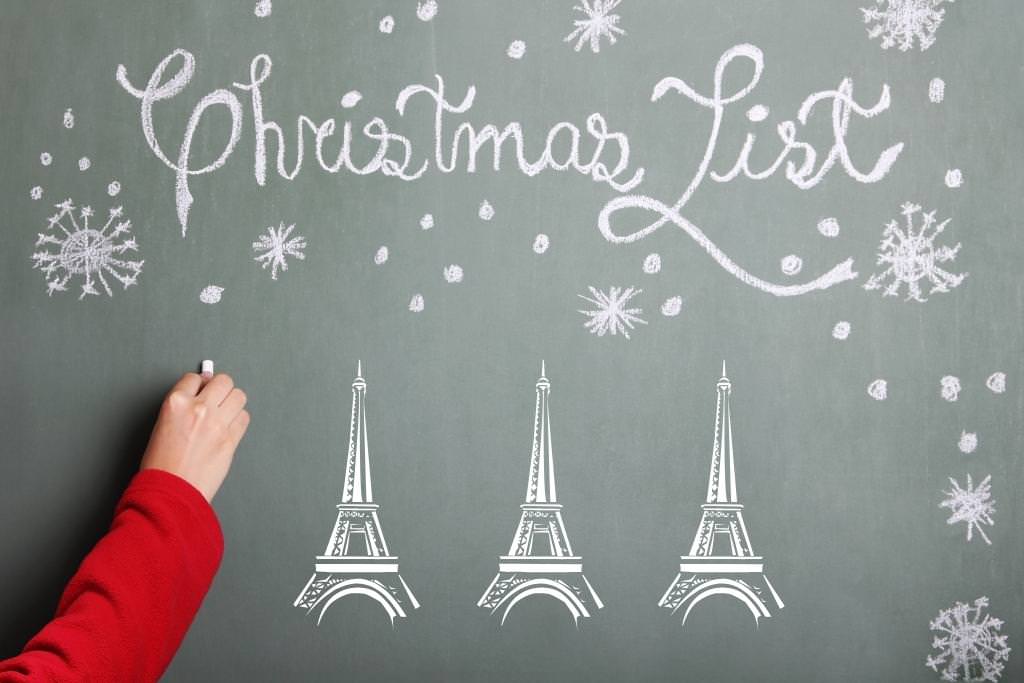 black board with christmas list written with chalk black board with christmas list written with chalk