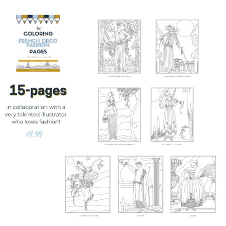 Paris Coloring Pages 2 Collage 1 (2) French Deco Fashion Coloring Pages