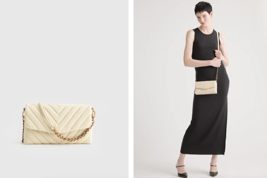 Quince Italian Leather Quilted Wallet Crossbody