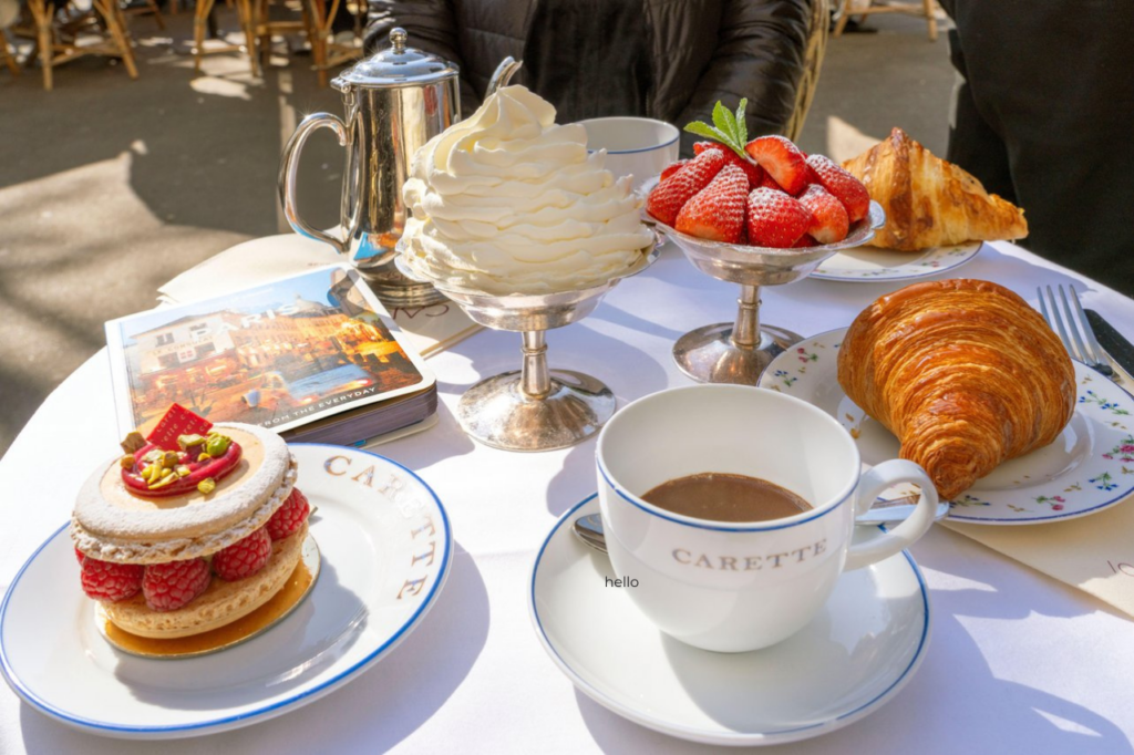 carette paris hot chocolate and whipped cream